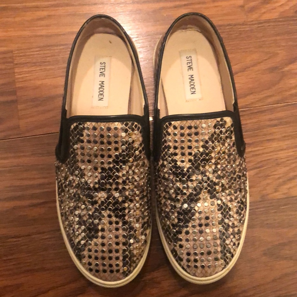 Steve Madden Snakeskin Slipon Sneakers Size 8.5